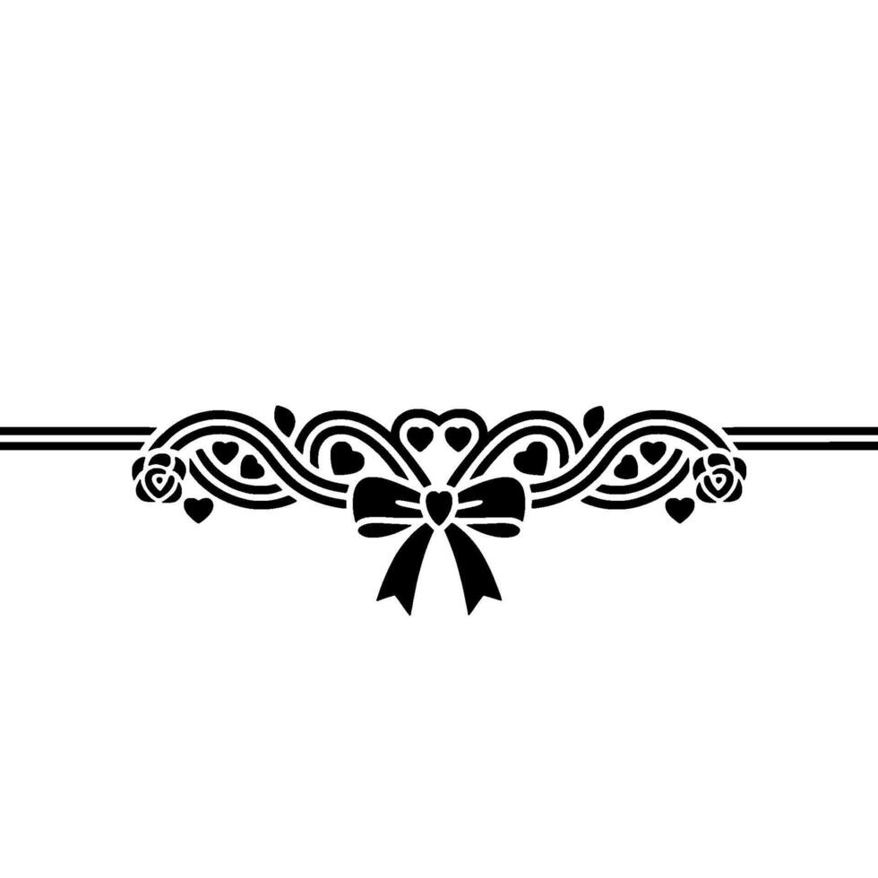 Elegant Ribbon Border, Romantic Hearts Bow vector