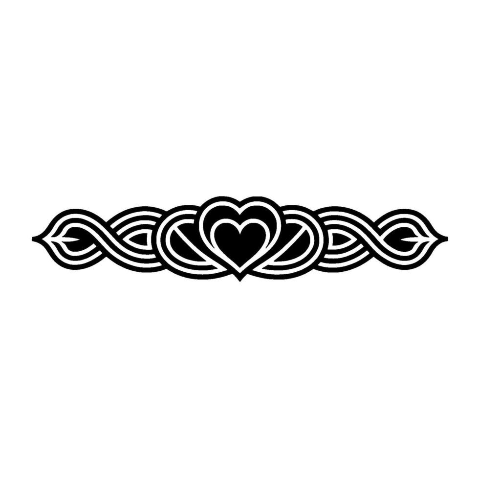 Celtic Knot Border with Heart Motif Elegant Symbolic vector