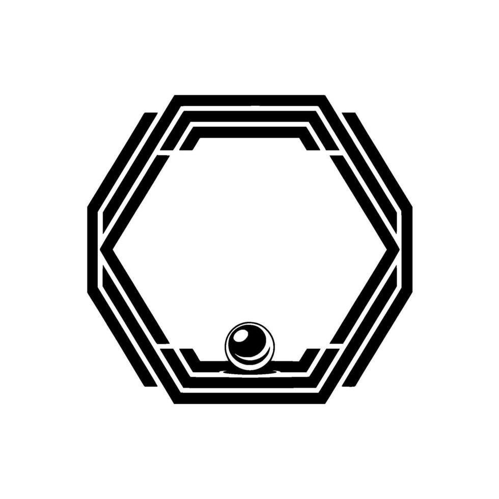 Geometric Orb Minimalist Black White vector