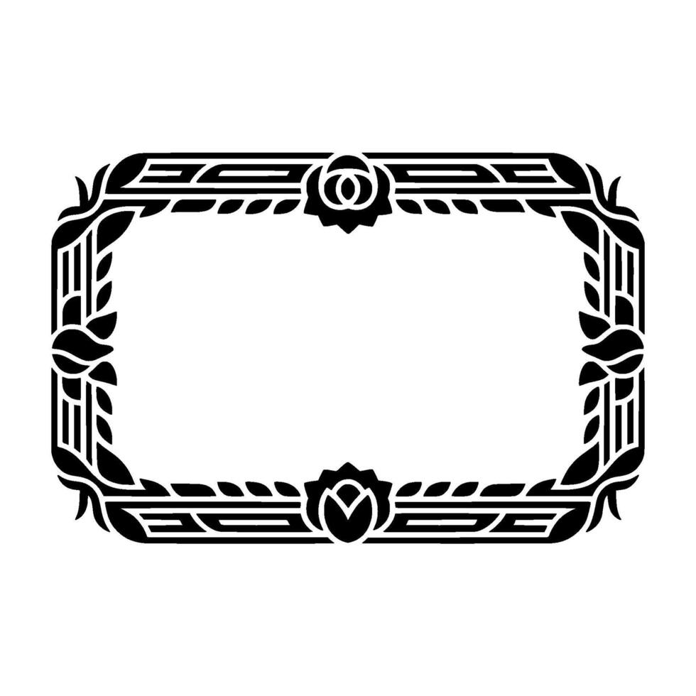 Art Deco Floral Frame Geometric Elegance - Ornament vector