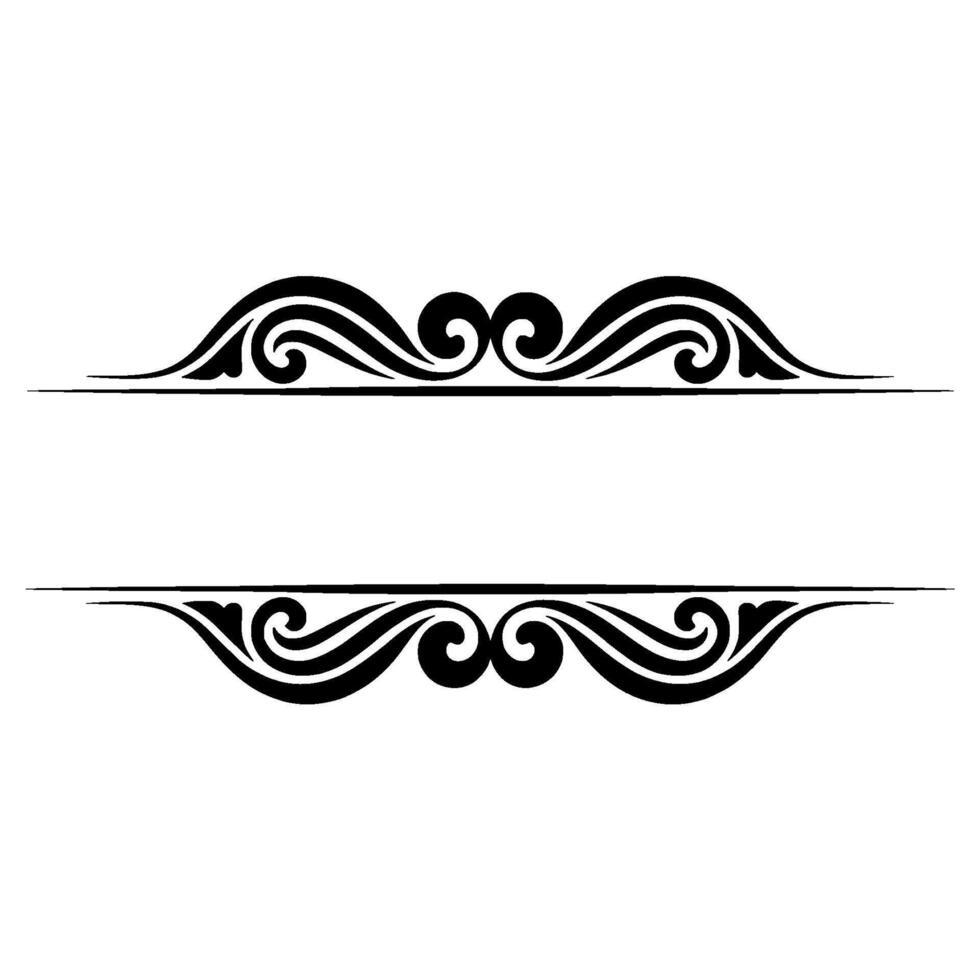 Elegant Black Swirl Border, Vintage Element - Line vector