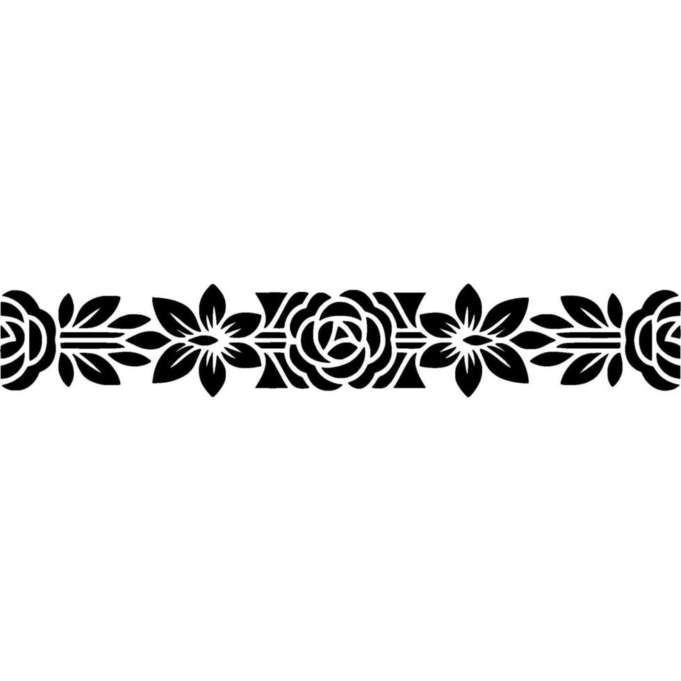 Elegant Black Floral Border, Vintage - Scandinavian vector