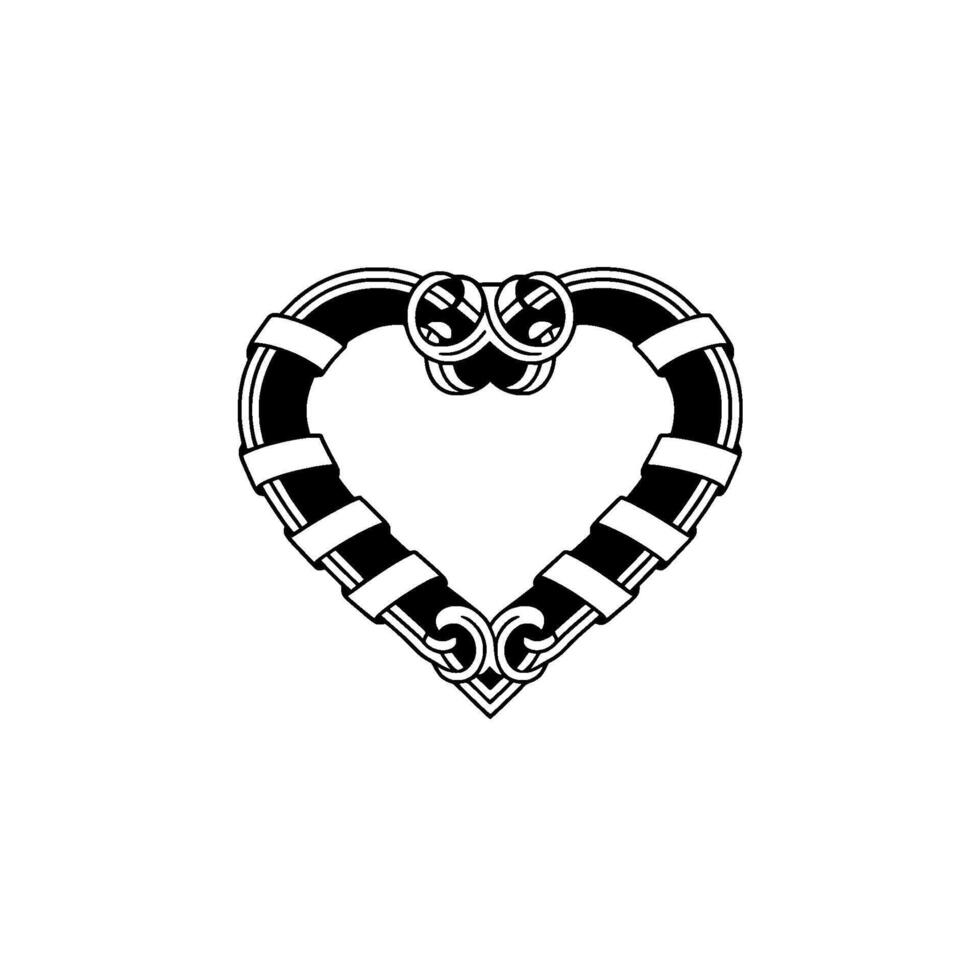 Intricate Celtic Heart Emblem, Vintage Style vector