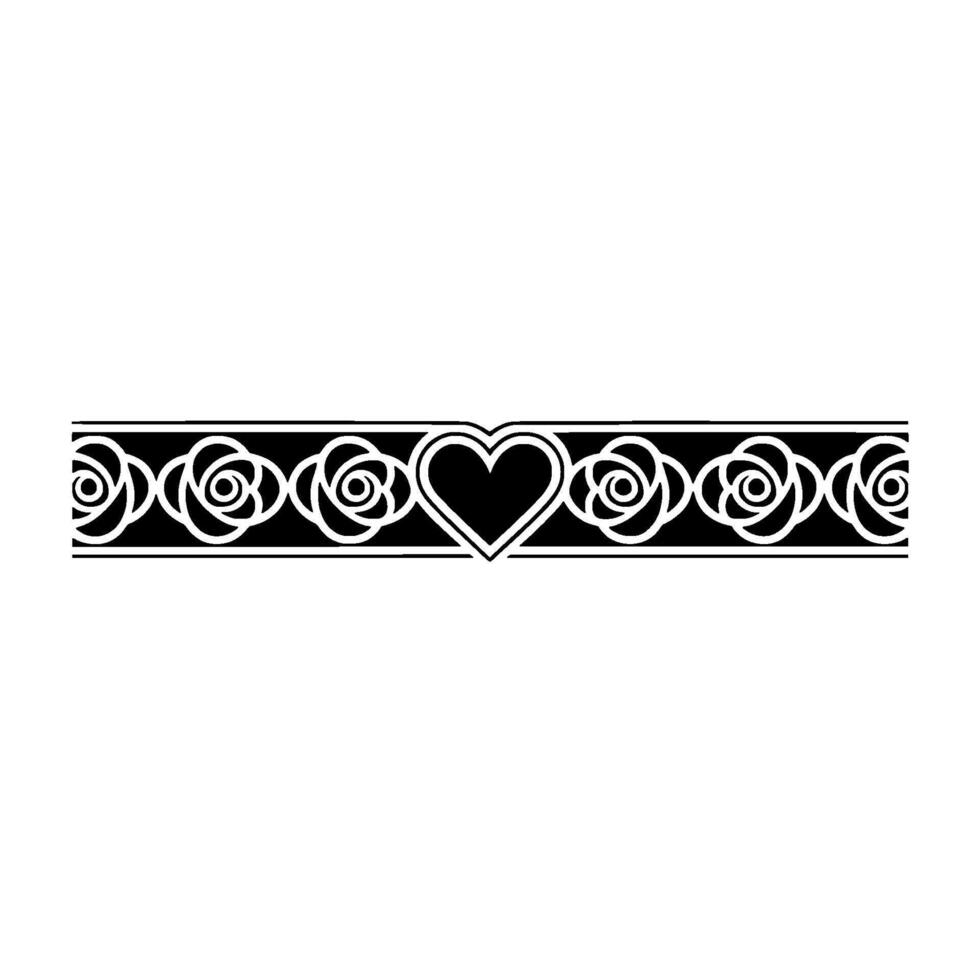 Celtic Rose Border, Romantic Emblem, Decorative Element vector