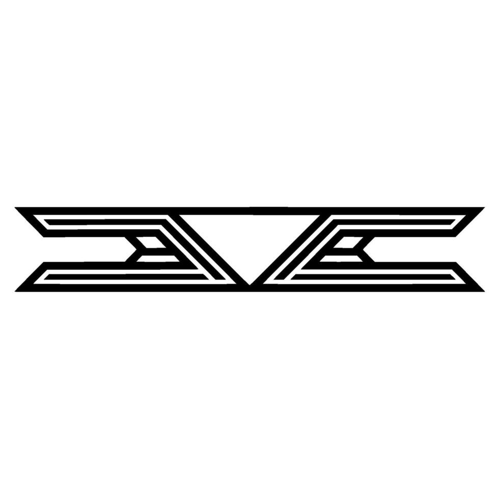 Geometric Interlock Minimalist Black White vector