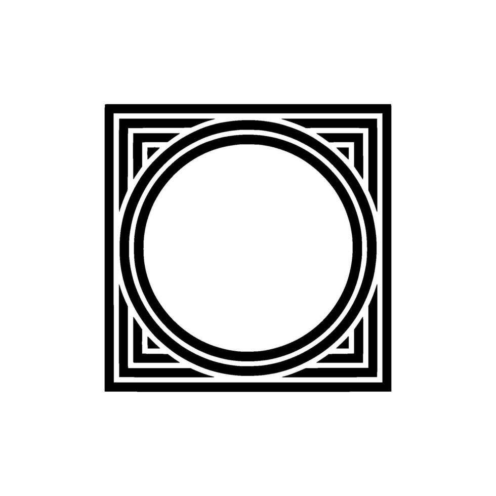 Geometric Circle Frame, Minimalist, Abstract Composition - Geometry vector