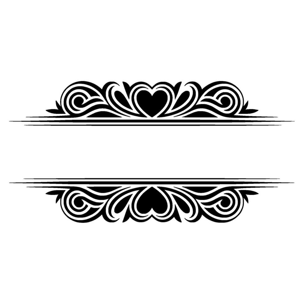 Elegant Black Ornamental Divider, Vintage Element - Floral - Ornament vector