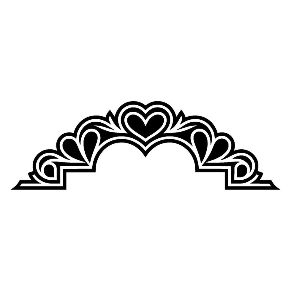 Elegant Heart Arch Vintage Decorative Border Element vector
