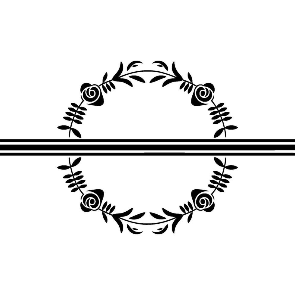 Elegant Floral Border, Vintage, Minimalist Frame - Line vector