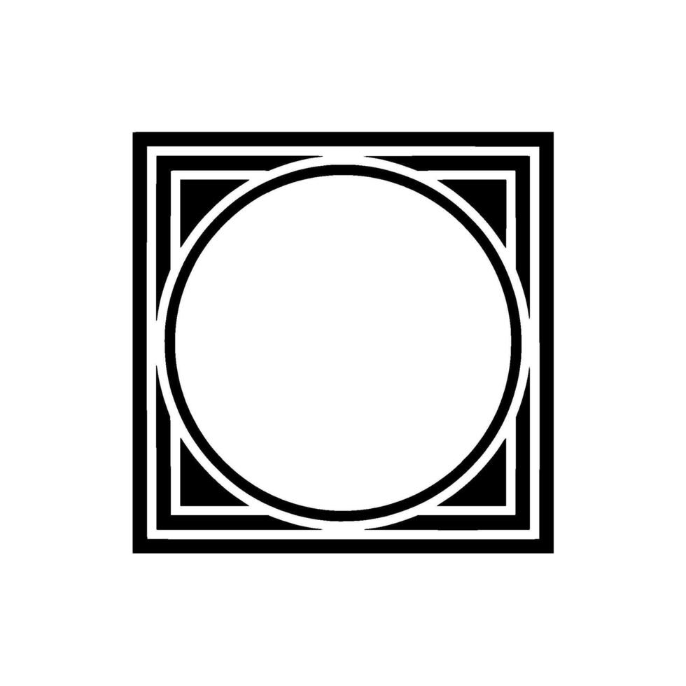Minimalist Circular Frame, Geometric, Modern Emblem - Circle vector
