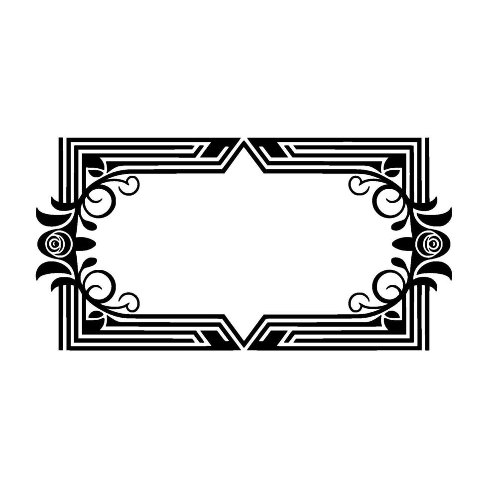 Art Deco Frame, Elegant Ornamentation, Vintage - Floral vector