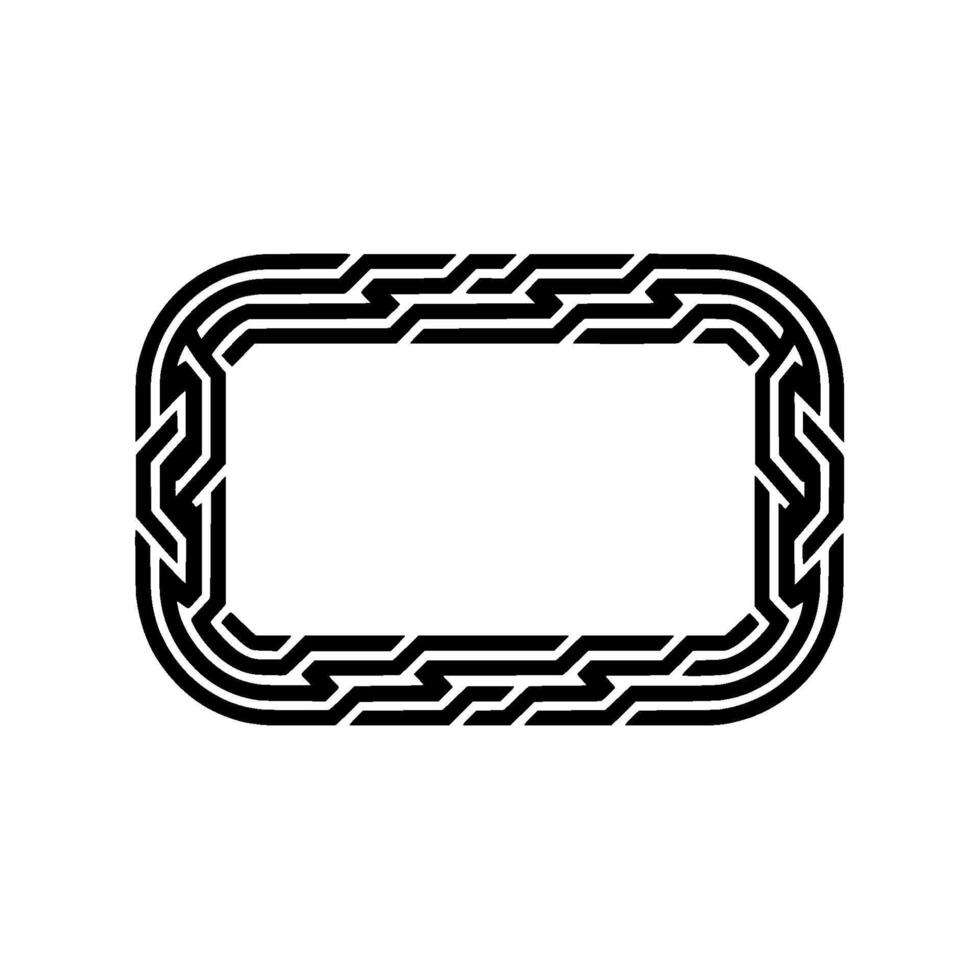 Interlocking Chain Frame, Minimalist vector