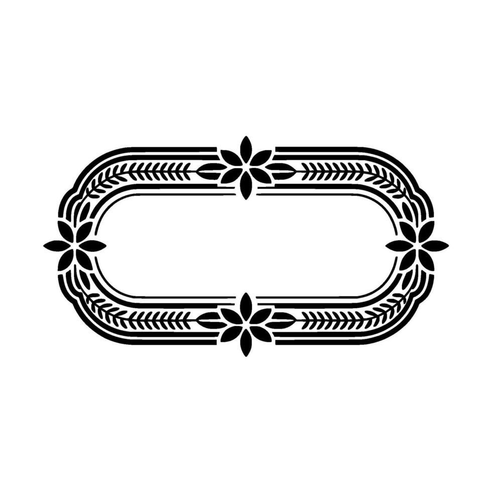 Elegant Oval Frame, Botanical Ornamentation, Vintage - Border vector