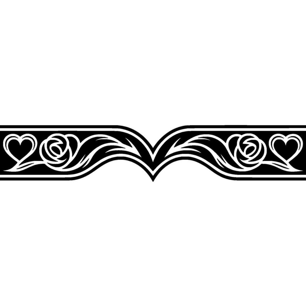 Elegant Black Floral Border, Vintage Element - Embellishment vector