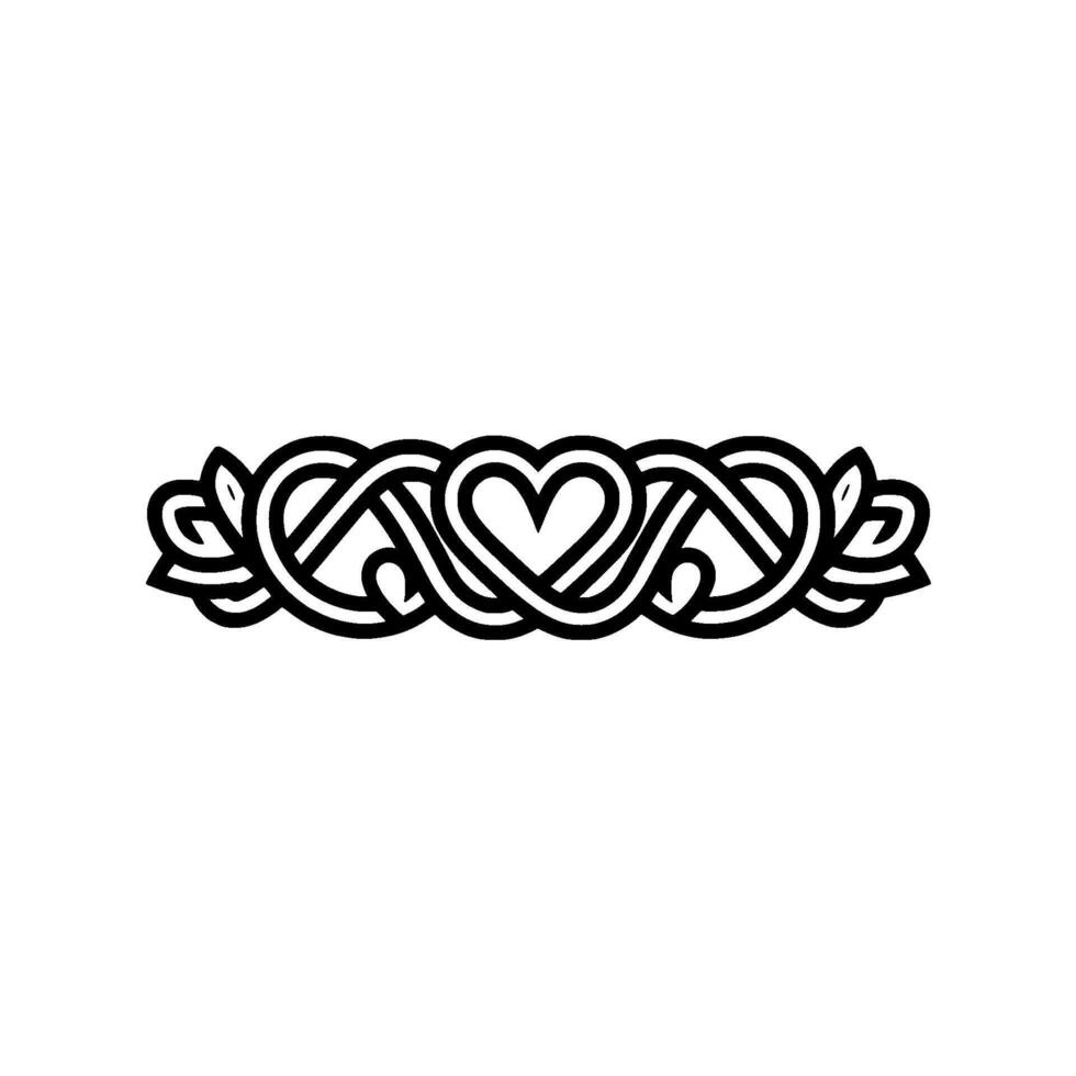 Intricate Celtic Heart Knot Border, Vintage Style vector