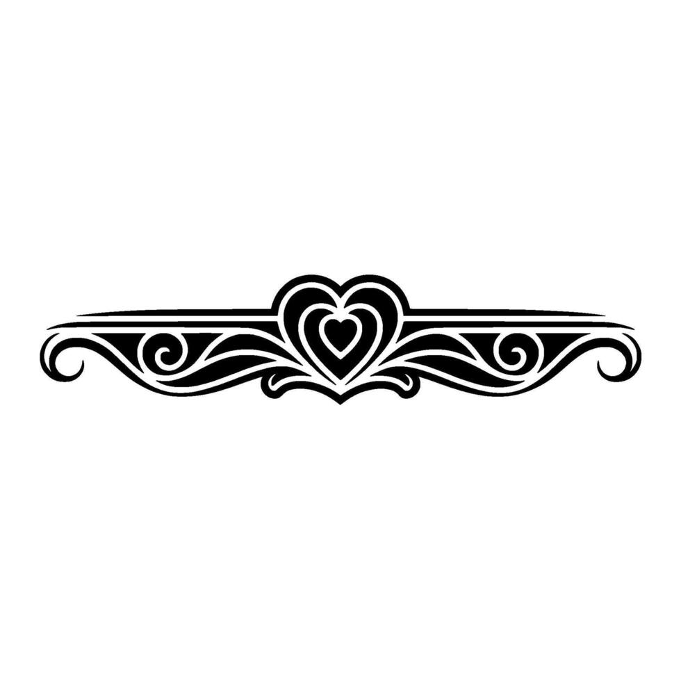Elegant Heart Border, Vintage Decorative Element - Motif vector