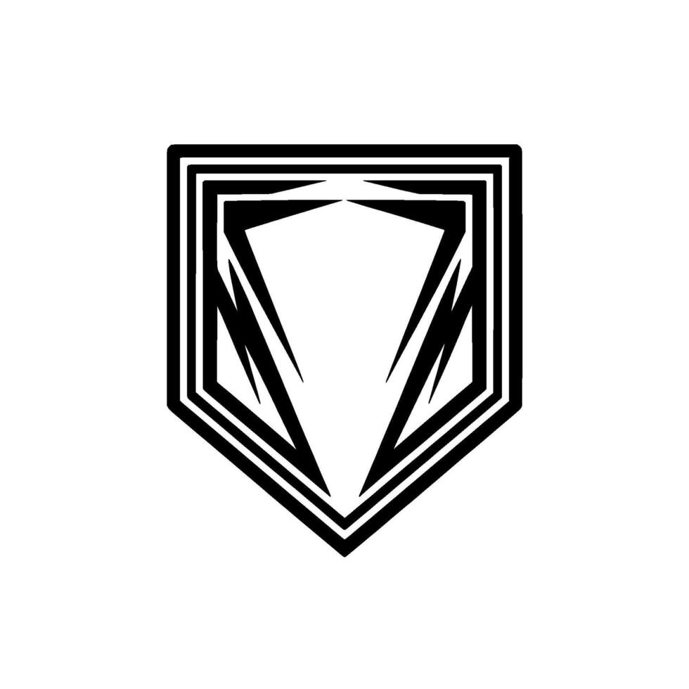 Geometric Shield Emblem, Modern Protection - Sharp vector