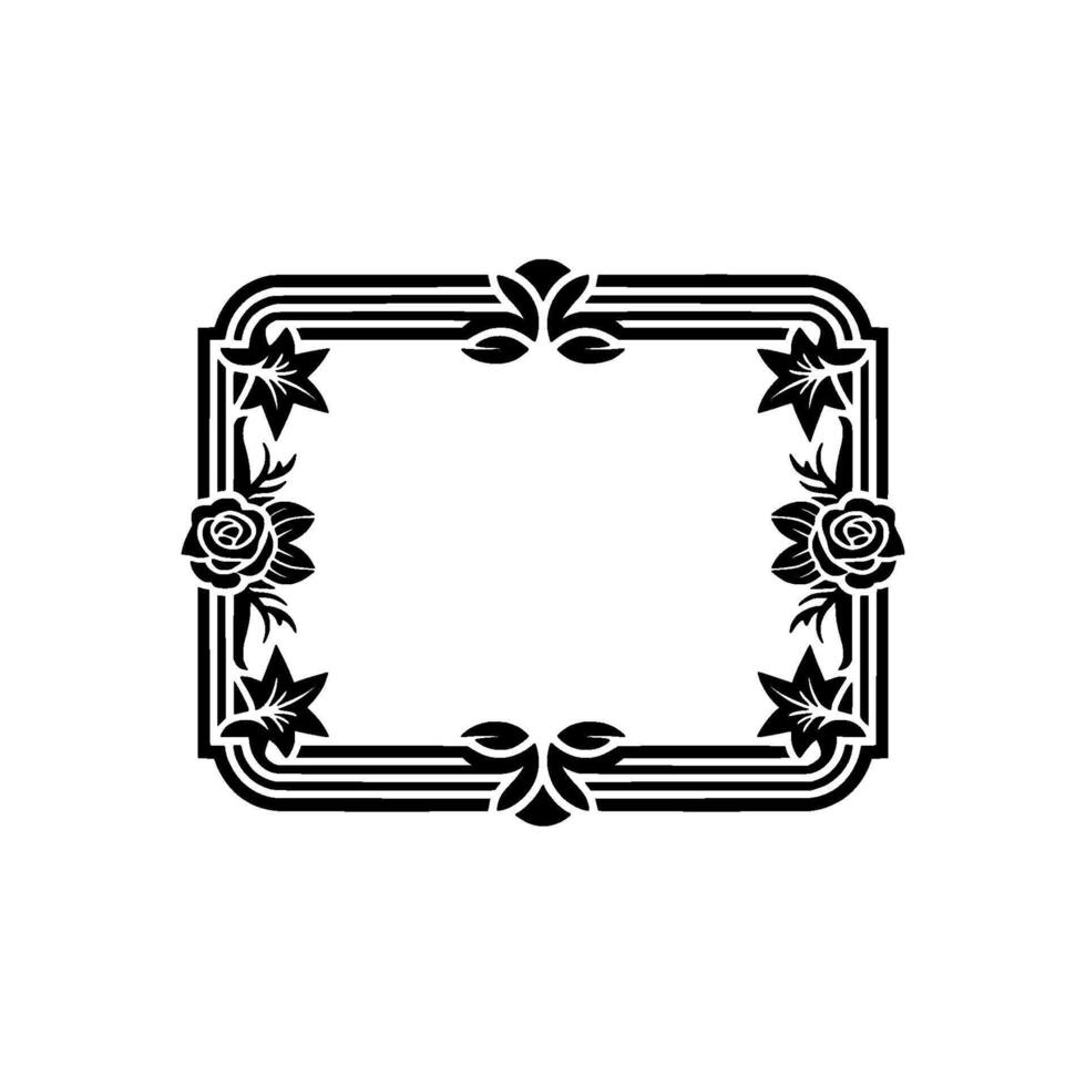 Art Deco Floral Frame Elegant Vintage - Rose vector