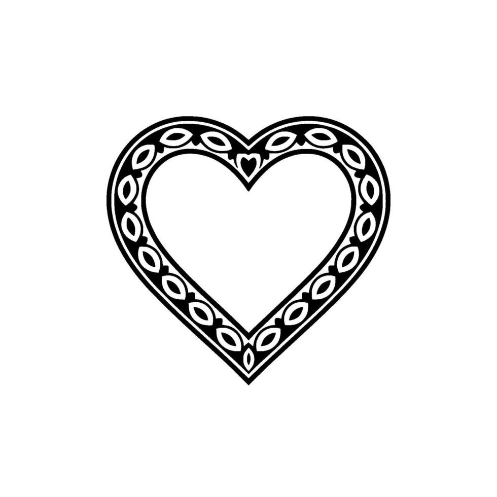 Intricate Celtic Heart Border, Minimalist vector