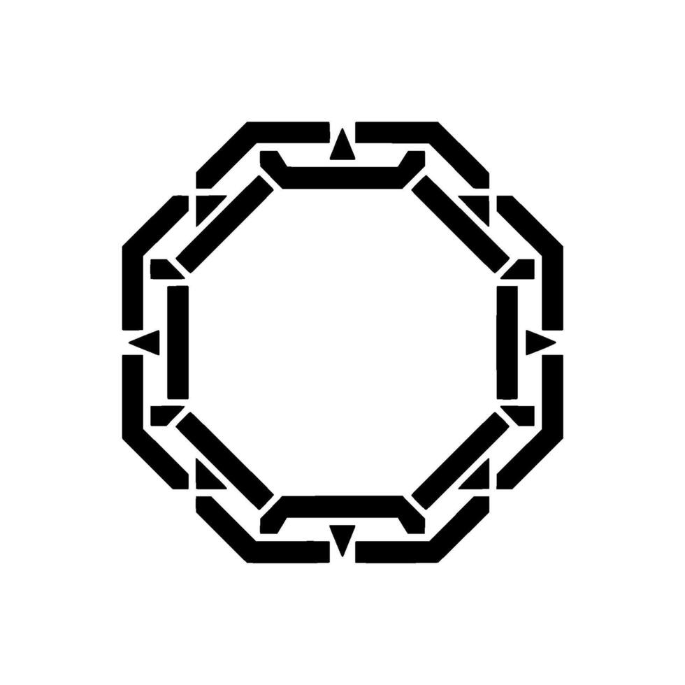 Geometric Octagon Frame, Minimalist , Negative Space vector