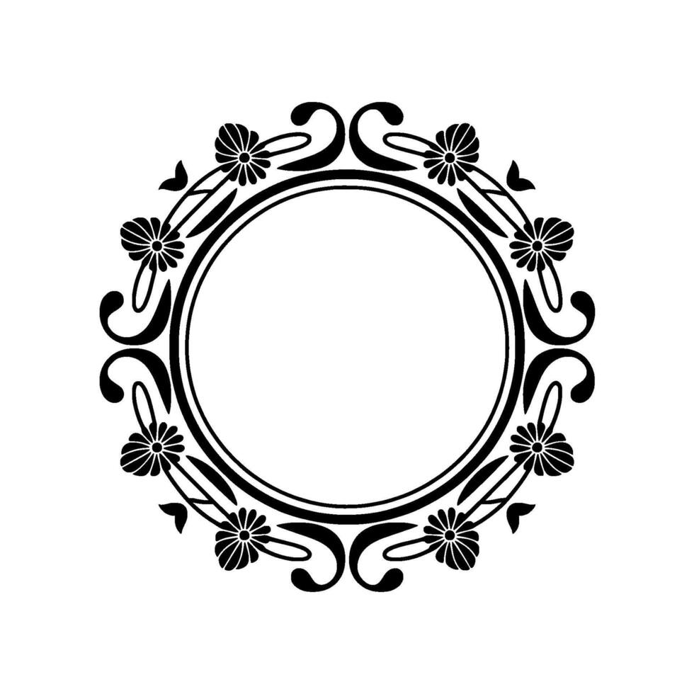 Elegant Vintage Frame, Decorative Floral Border vector