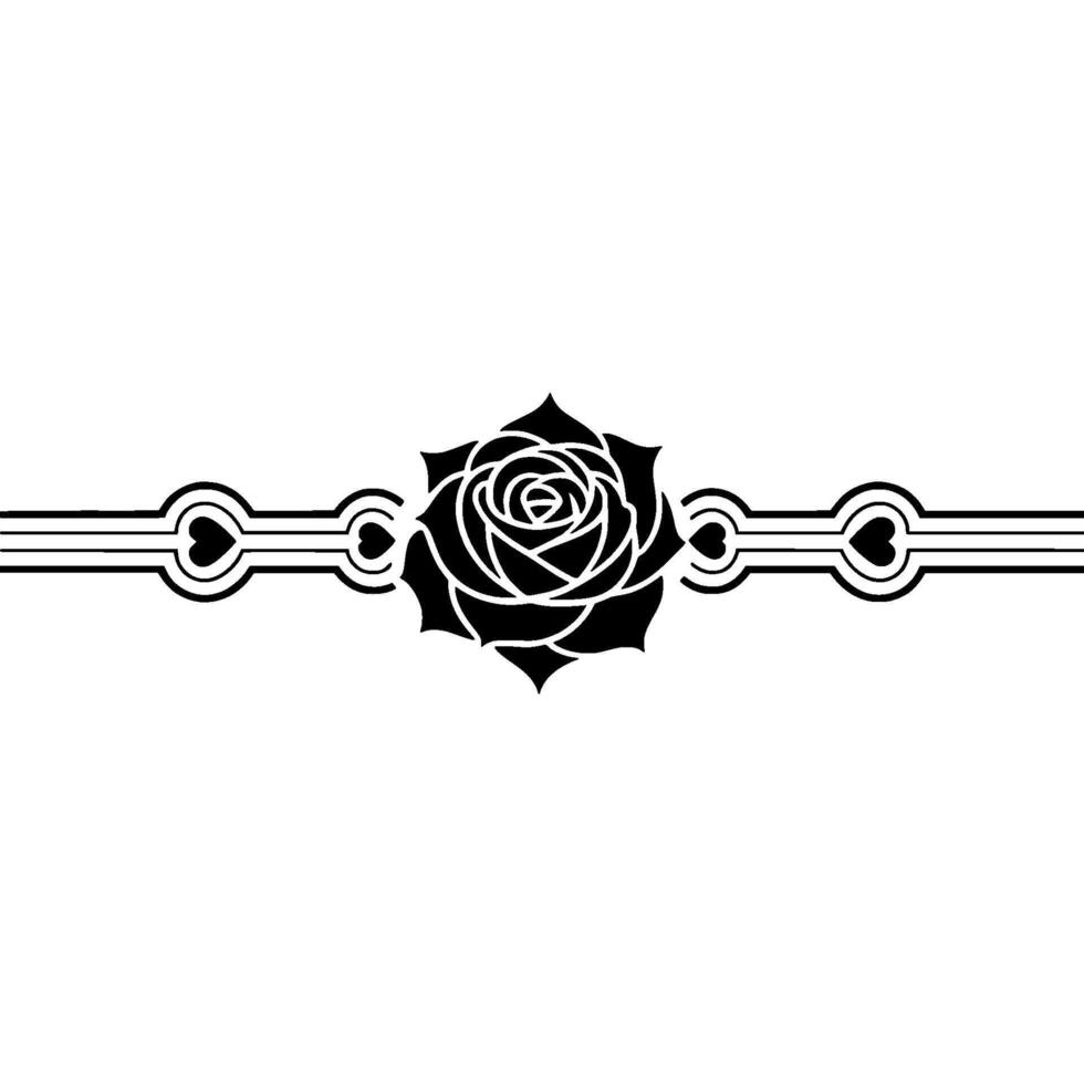 Art Deco Rose Border, Elegant Floral vector
