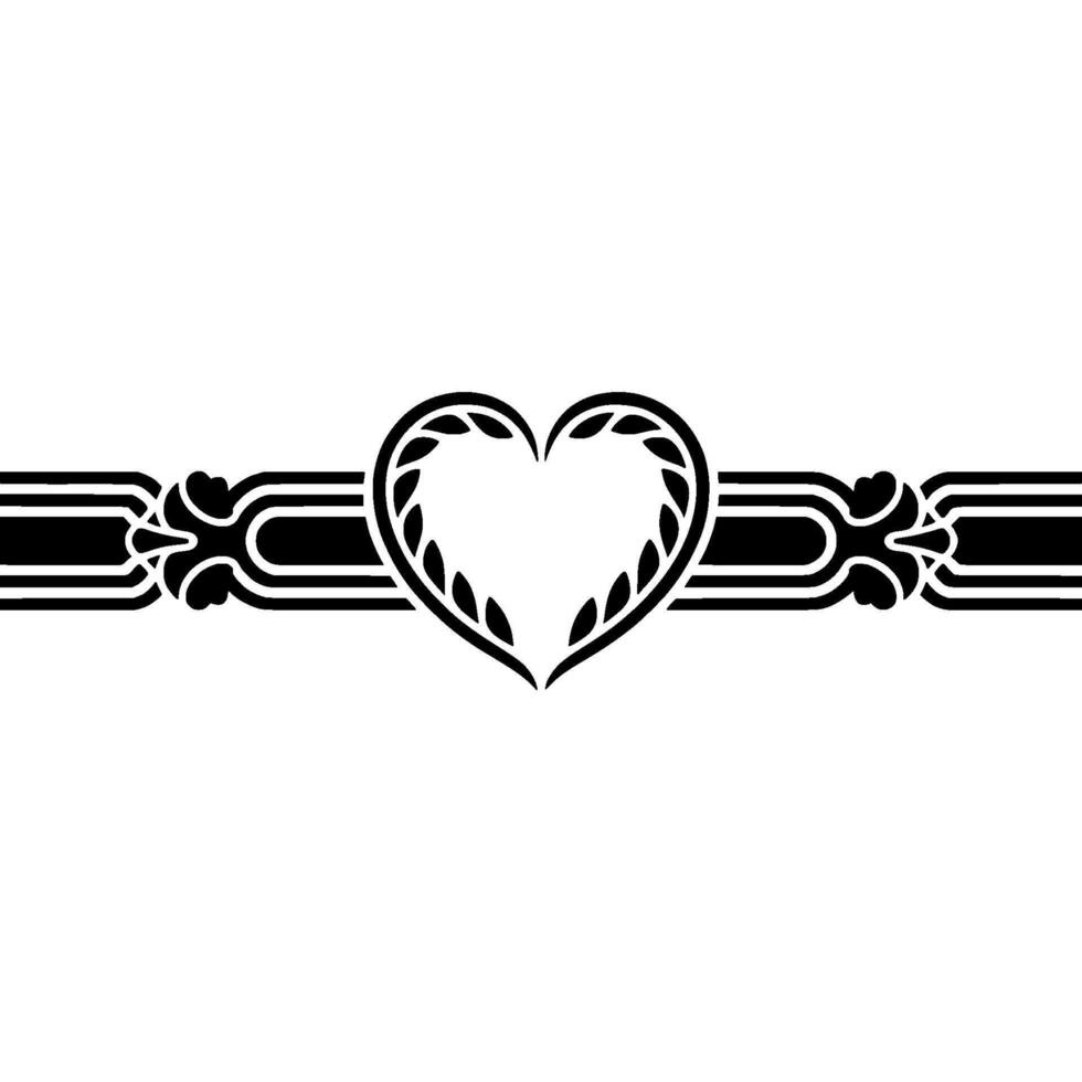 Elegant Heart Border, Vintage Deco - Ornament vector