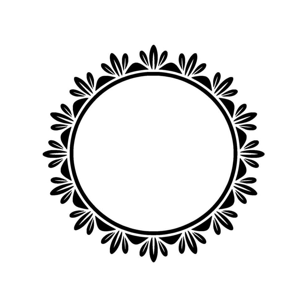 Elegant Floral Frame, Vintage , Minimalist Circle vector