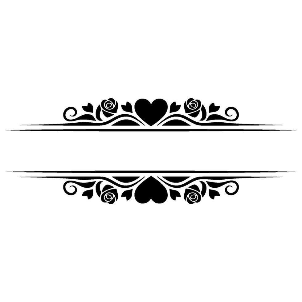Elegant Floral Divider, Romantic Element - Roses vector