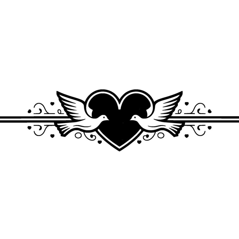 Romantic Dove Rose Emblem, Vintage Illustration vector