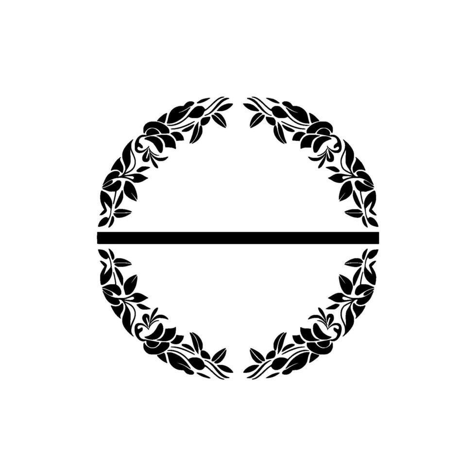 Elegant Circular Emblem, Vintage Laurel vector
