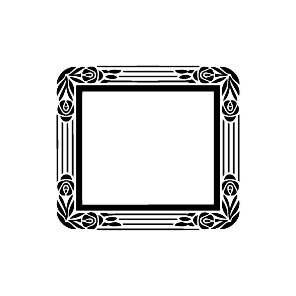Art Deco Frame, Elegant Border, Geometric, Vintage Style - Floral vector