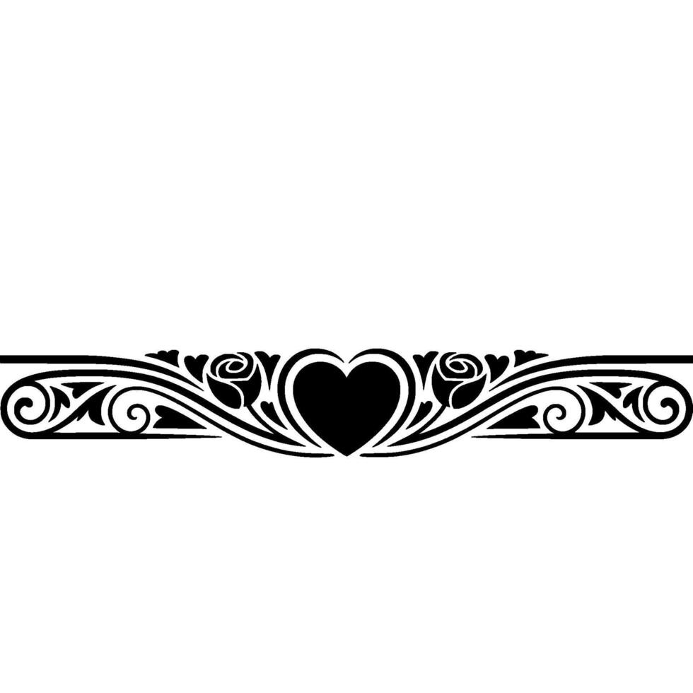 Elegant Decorative Border with Heart Motif vector
