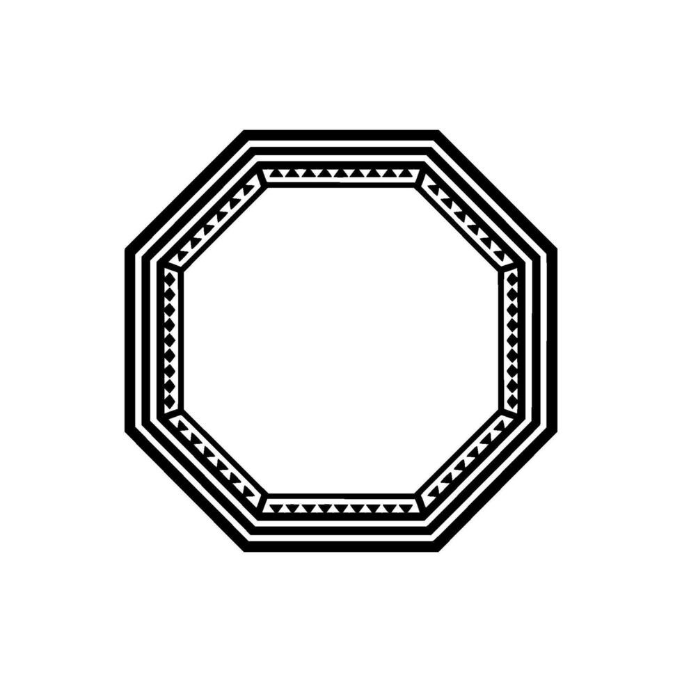 Geometric Octagon Frame, Minimalist - Pattern vector