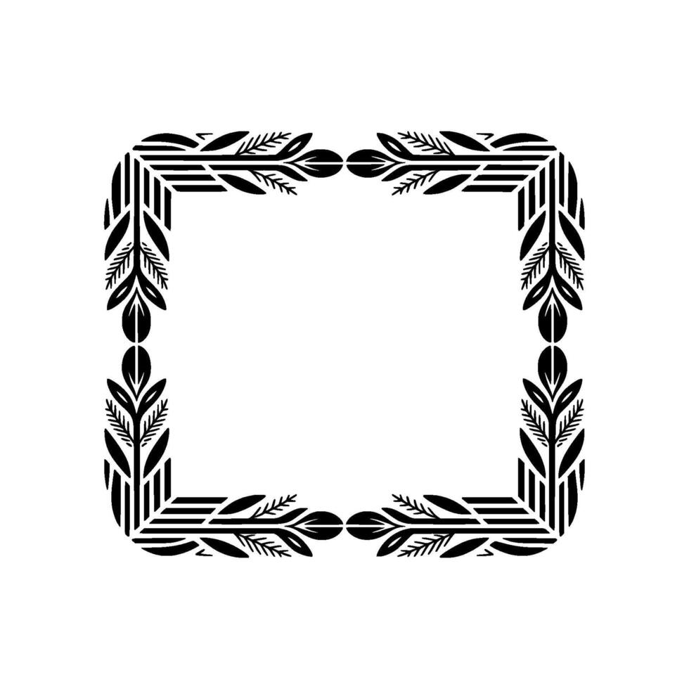 Art Deco Botanical Frame Elegant, Vintage Element vector