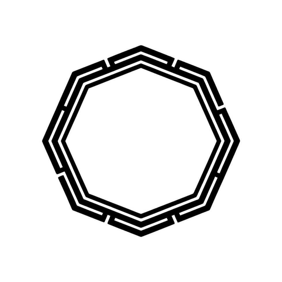 Geometric Octagon Frame, Minimalist, Negative Space - Negative space vector