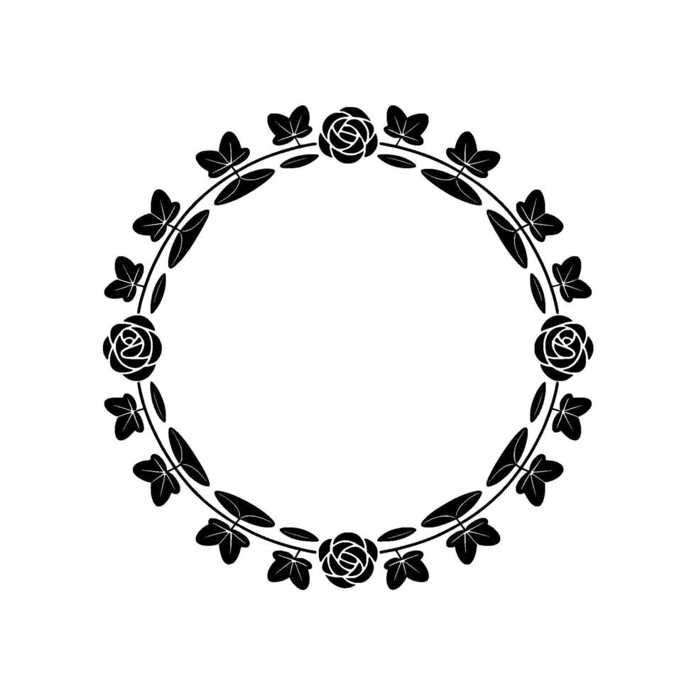 Elegant Floral Border, Vintage, Circular Motif - Roses vector