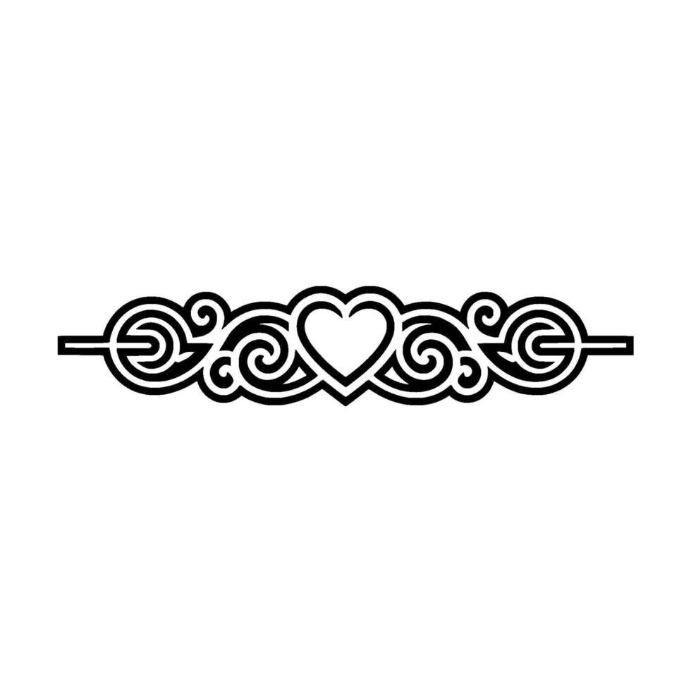 Intricate Celtic Heart Border, Vintage Element - Ornamental vector