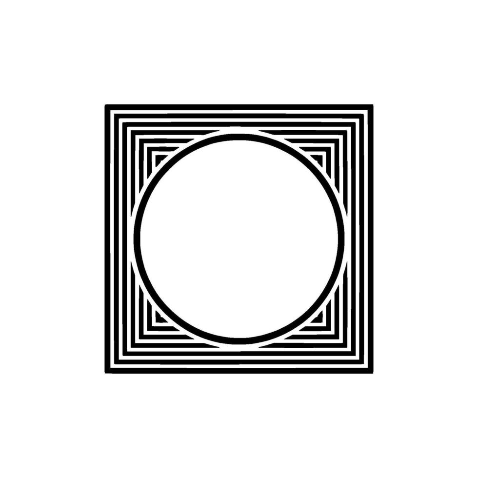 Geometric Circle Frame, Minimalist , Abstract Composition - Lines vector