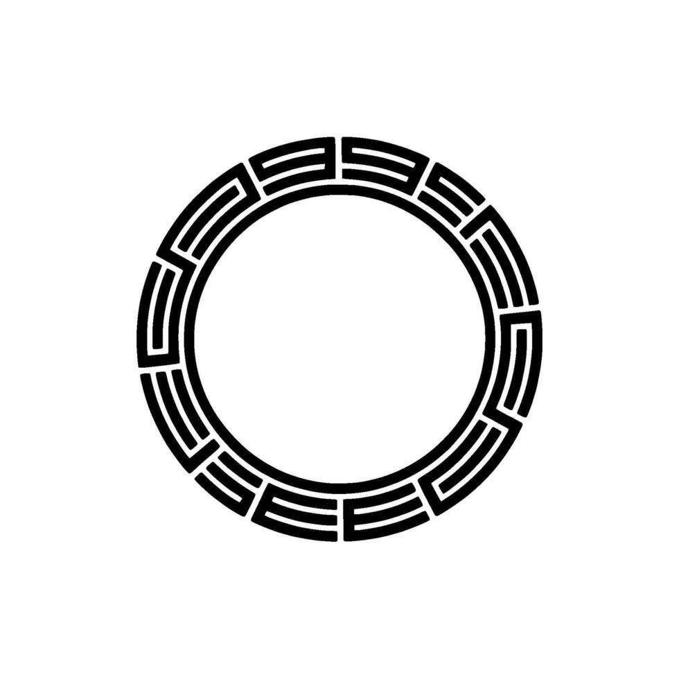 Geometric Circle Border, Minimalist , Circular Motif - Outline vector