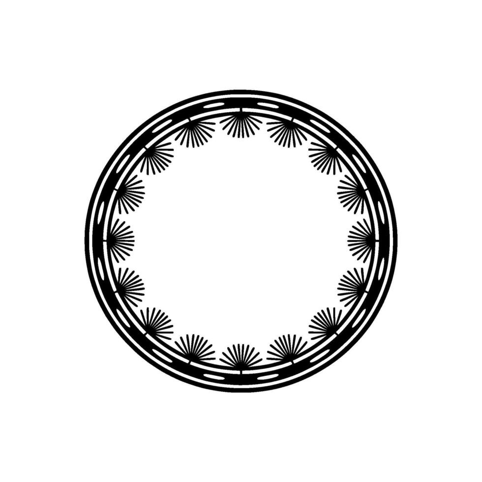 Geometric Radial Pattern, Minimalist , Circular Emblem vector