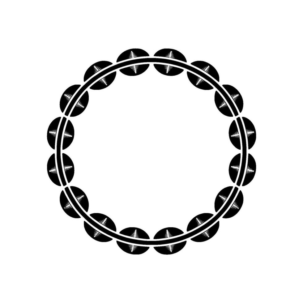 Circular Tribal Rhythm Minimalist Black White Frame vector