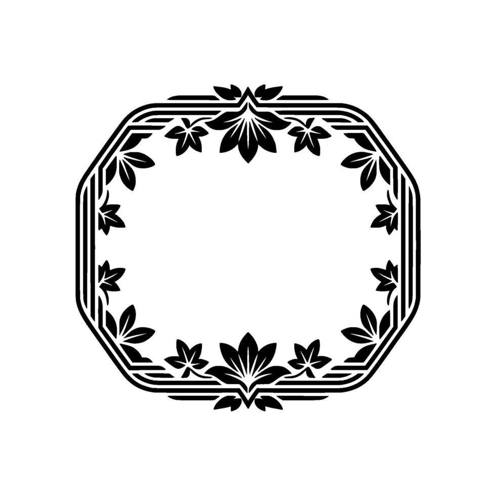Geometric Octagonal Frame, Art Deco Style, Minimalist vector