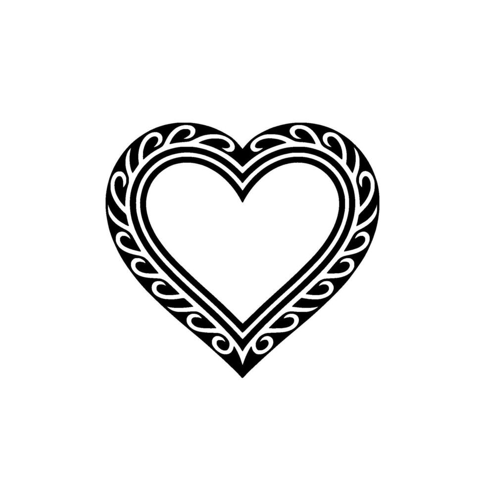 Intricate Tribal Heart, Elegant Ornamentation, Romantic Symbol vector