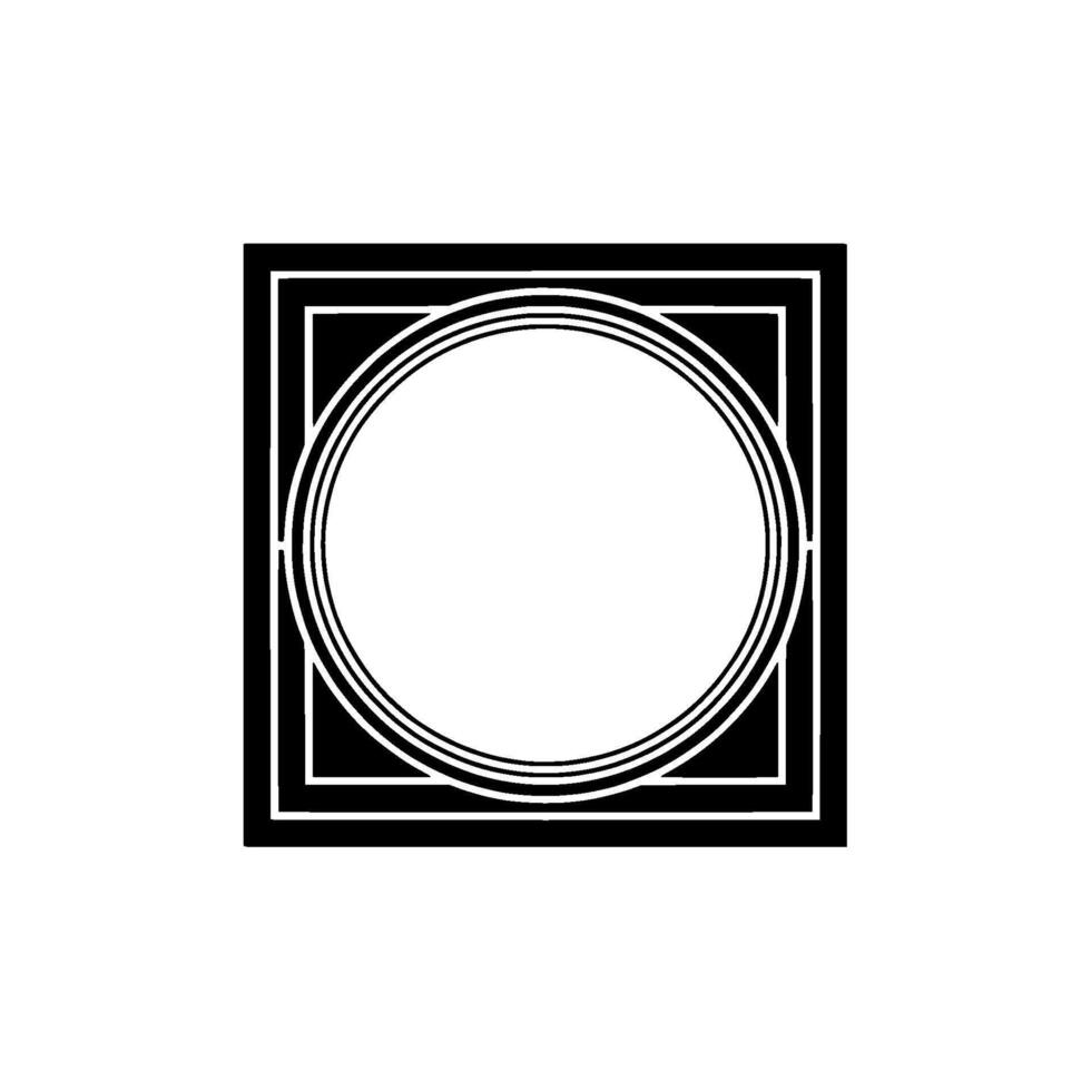 Geometric Circle Frame, Minimalist, Modern Emblem - Square vector