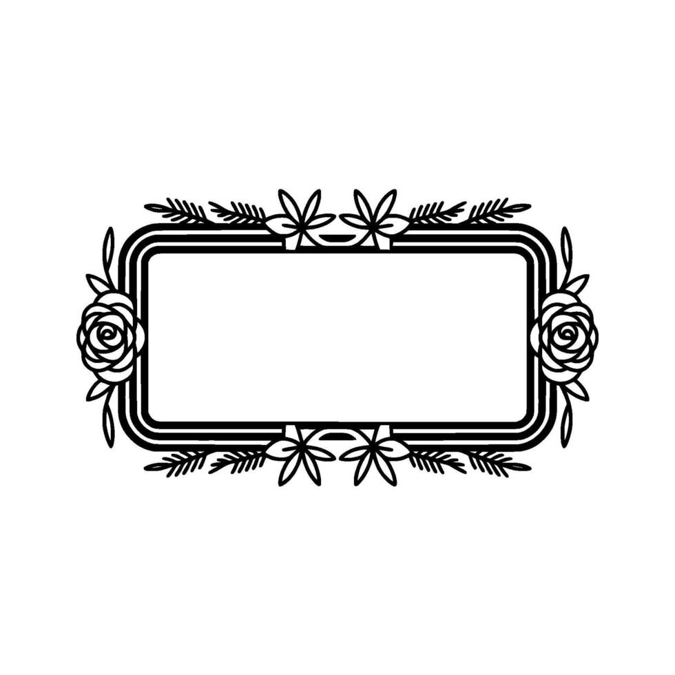 Elegant Floral Frame, Minimalist - Roses vector