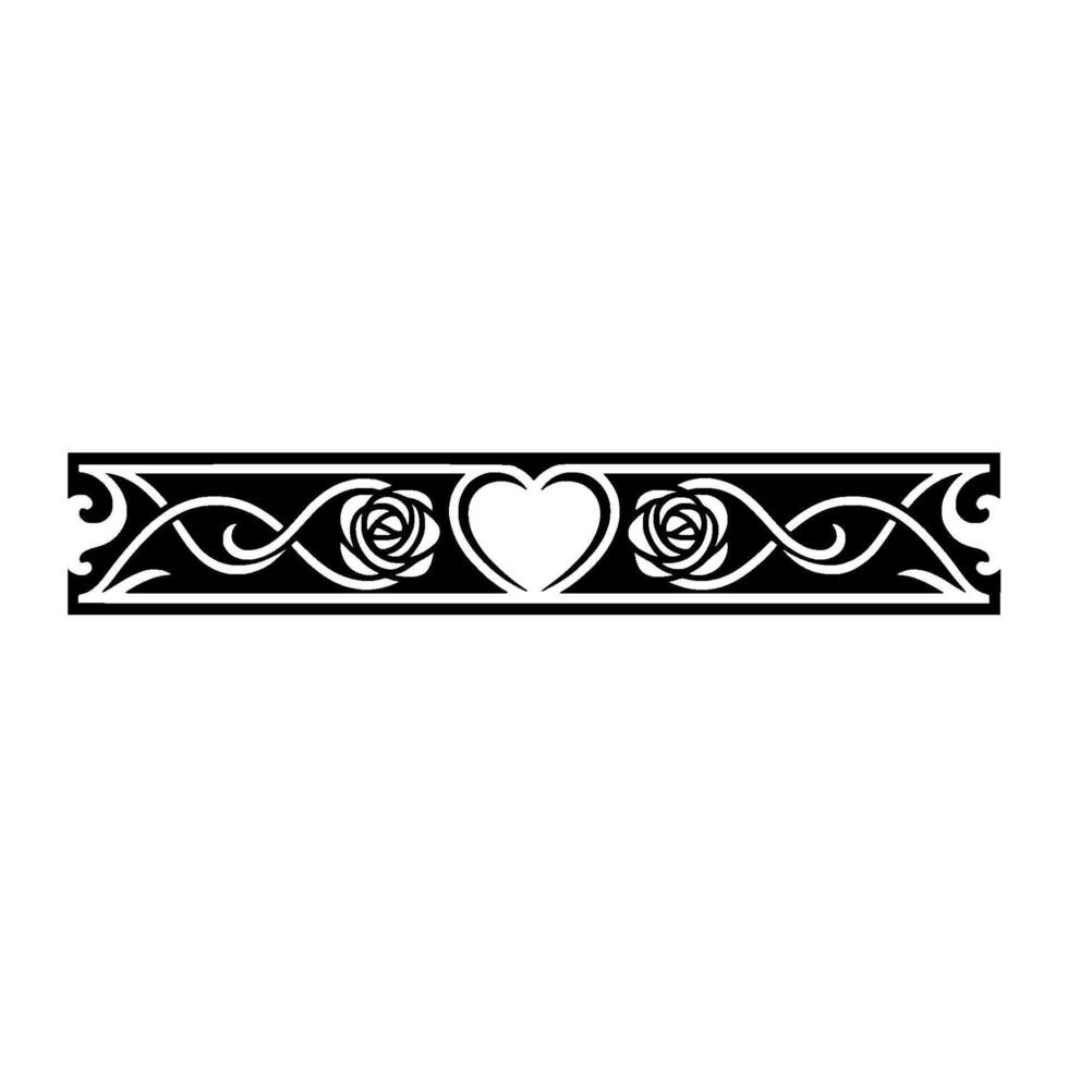 Intricate Celtic Rose Border, Vintage Element - Pattern - Floral vector