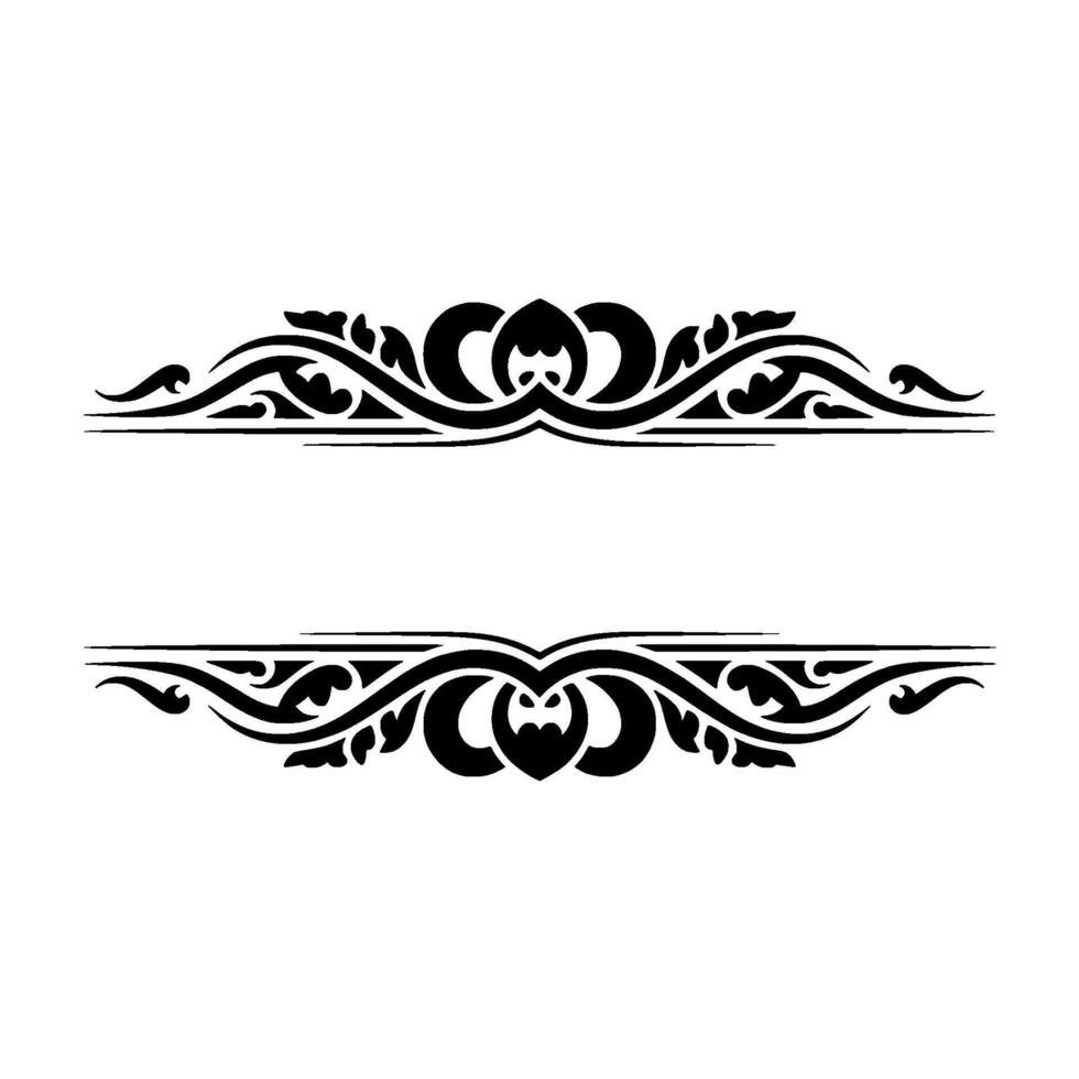 Elegant Black Floral Border, Vintage Element - Decorative, Art vector