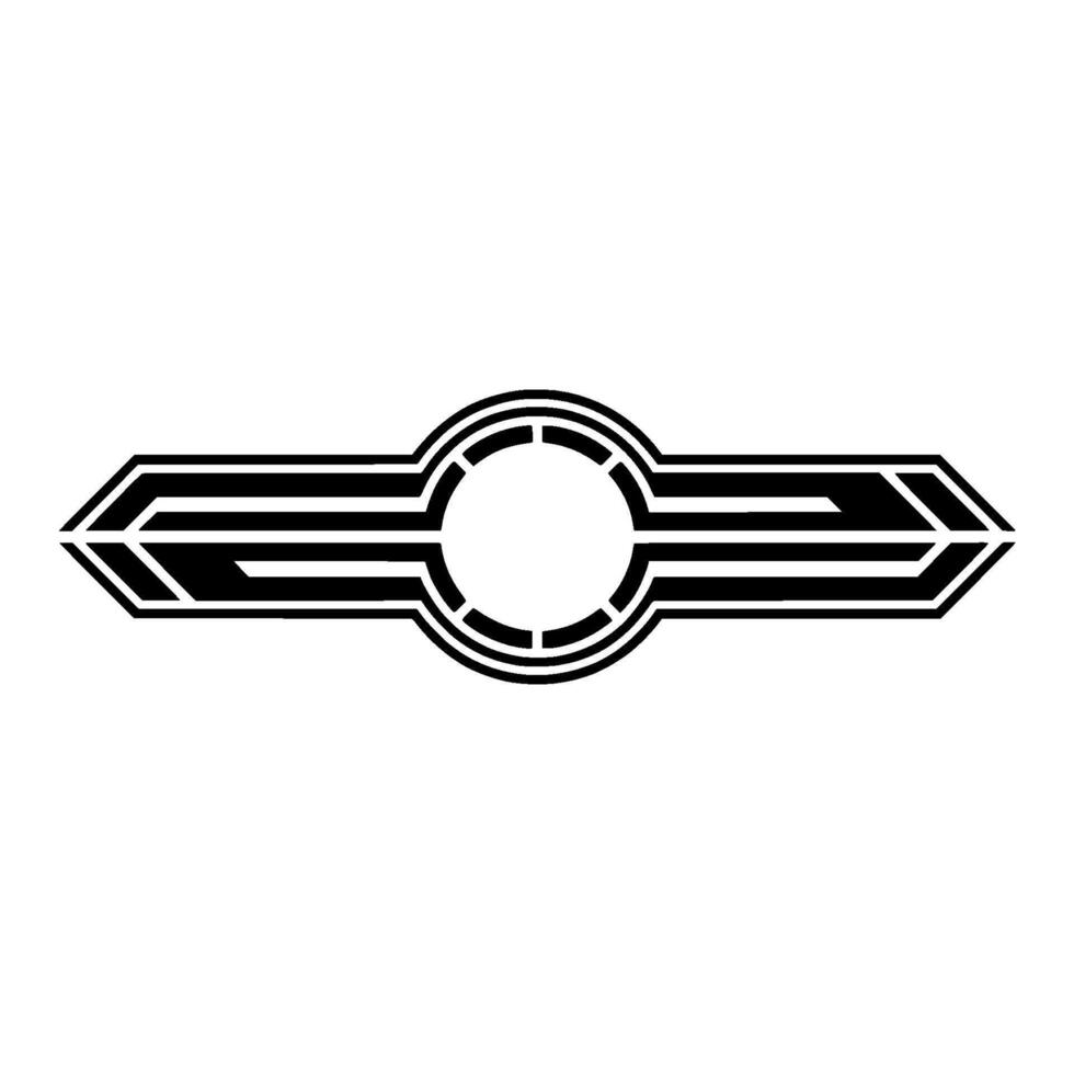 Geometric Radial Emblem, Retro Element vector