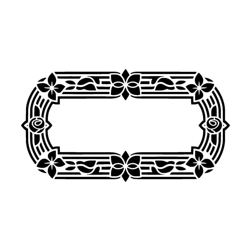 Art Deco Floral Frame, Elegant Border - Artdeco - Ornament vector